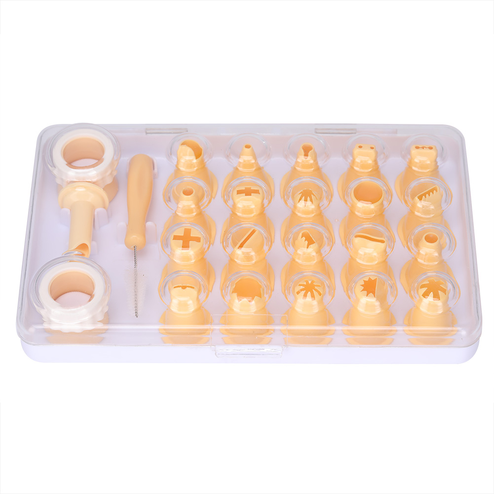 Set Mit 24 Kunststoff-spritztüllen Für Kuchen Und Cupcakes