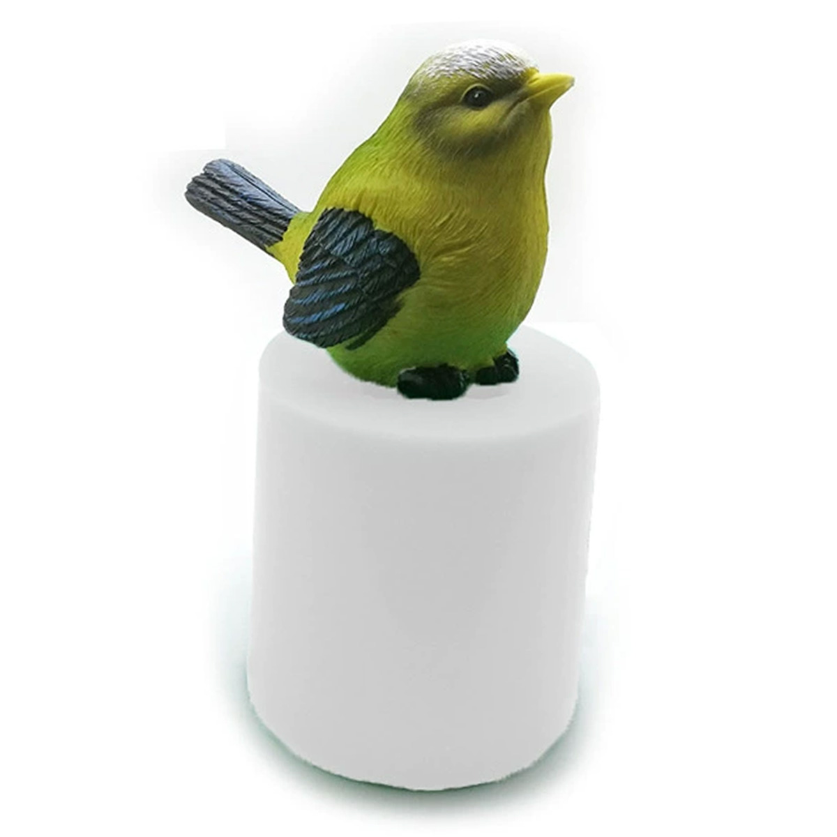 Dekorative Silikonform Für Einen 3d-papagei Aus Harz Und Gips, Der Einen Spatz Und Einen Kleinen Kuckuck Darstellt.
