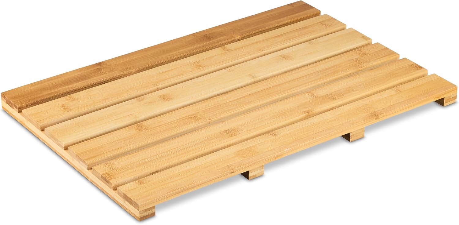 Bambus-terrassendielen – 1 Stück – Naturholz – Rutschfest – Für Bad/sauna/außenbereich – 54 X 36 Cm