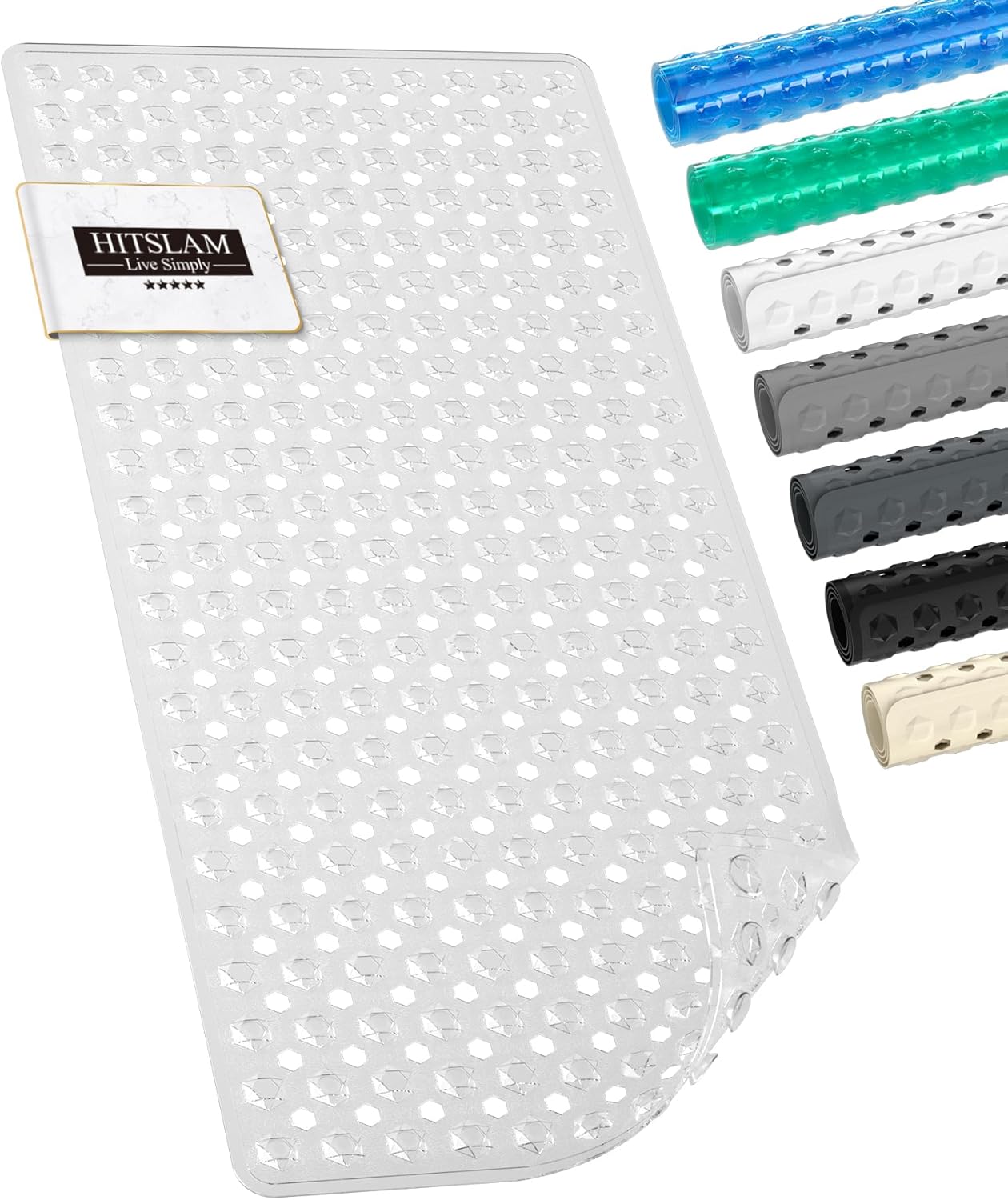 Rutschfeste Badematte – 1 Stück – Transparentes Pvc – 187 Saugnäpfe – Für Dusche Und Badewanne – 89 X 40 Cm