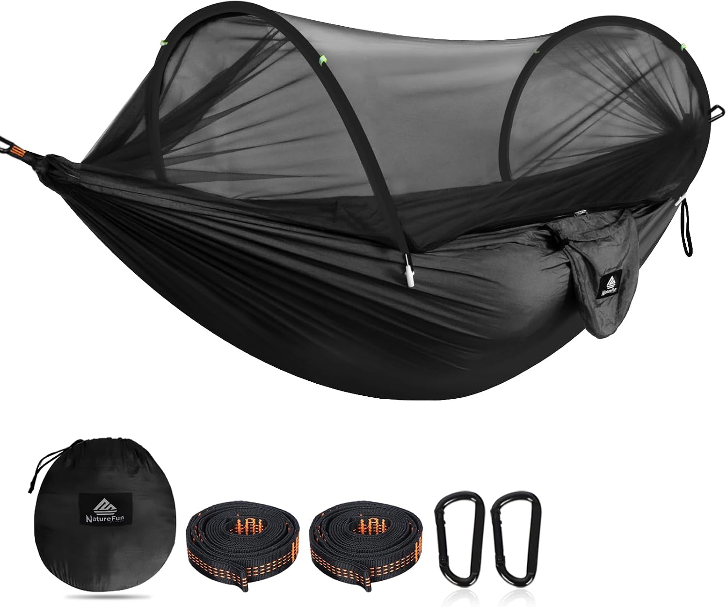 Camping-hängematte Mit Moskitonetz – 1 Stück – Fallschirmseide – Tragkraft: 300 Kg – Ideal Zum Wandern Und Für Outdoor-aktivitäten – 275 X 140 Cm