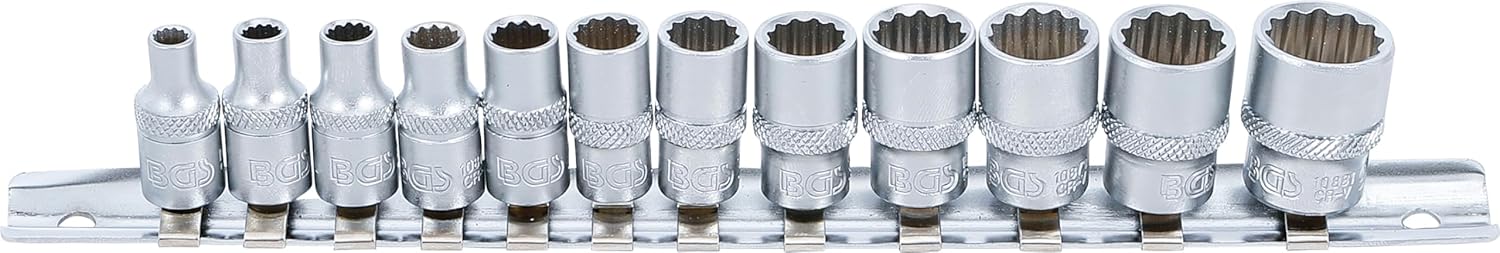 12-teiliger Steckschlüsselsatz – Chrom-vanadium-stahl – 6,3 Mm (1/4") – Zwölfkantprofil – Für Kfz-mechaniker Und Heimwerkerprojekte