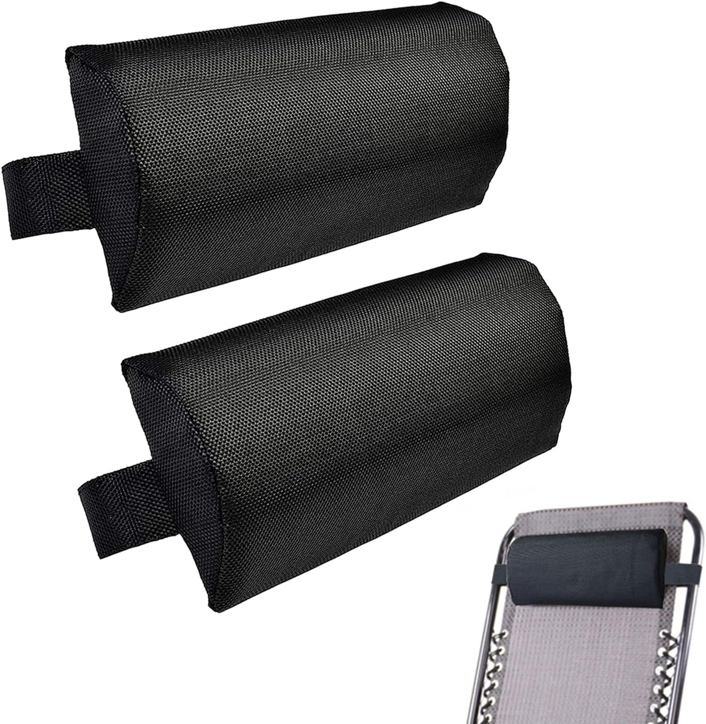 Kopfstützenkissen Für Liegestühle – 1 Stück – Atmungsaktives Material – Verstellbarer Gurt – Garten, Pool, Strand – 37 X 17 Cm