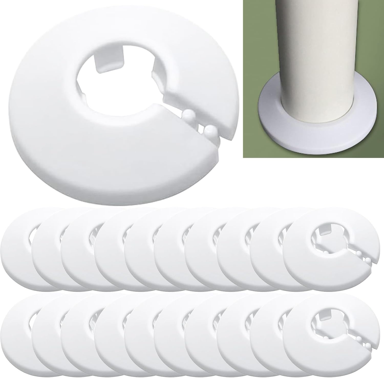 Rohrrosette – 20er-pack – Polypropylen – Heizungsrohrabdeckung – Für Heizkörper Und Ventile – Durchmesser 20 Mm