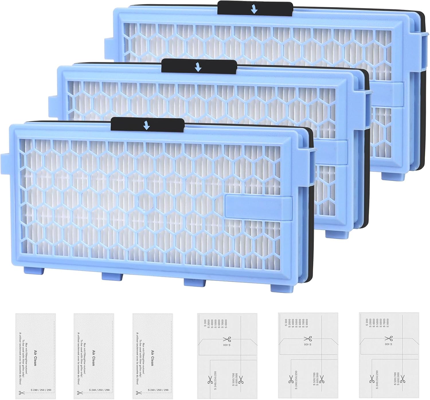 Staubsaugerfilter – 3er-pack – Kompatibel Mit Miele C1 C2 C3 S8000 – Hepa Airclean – Für Allergene