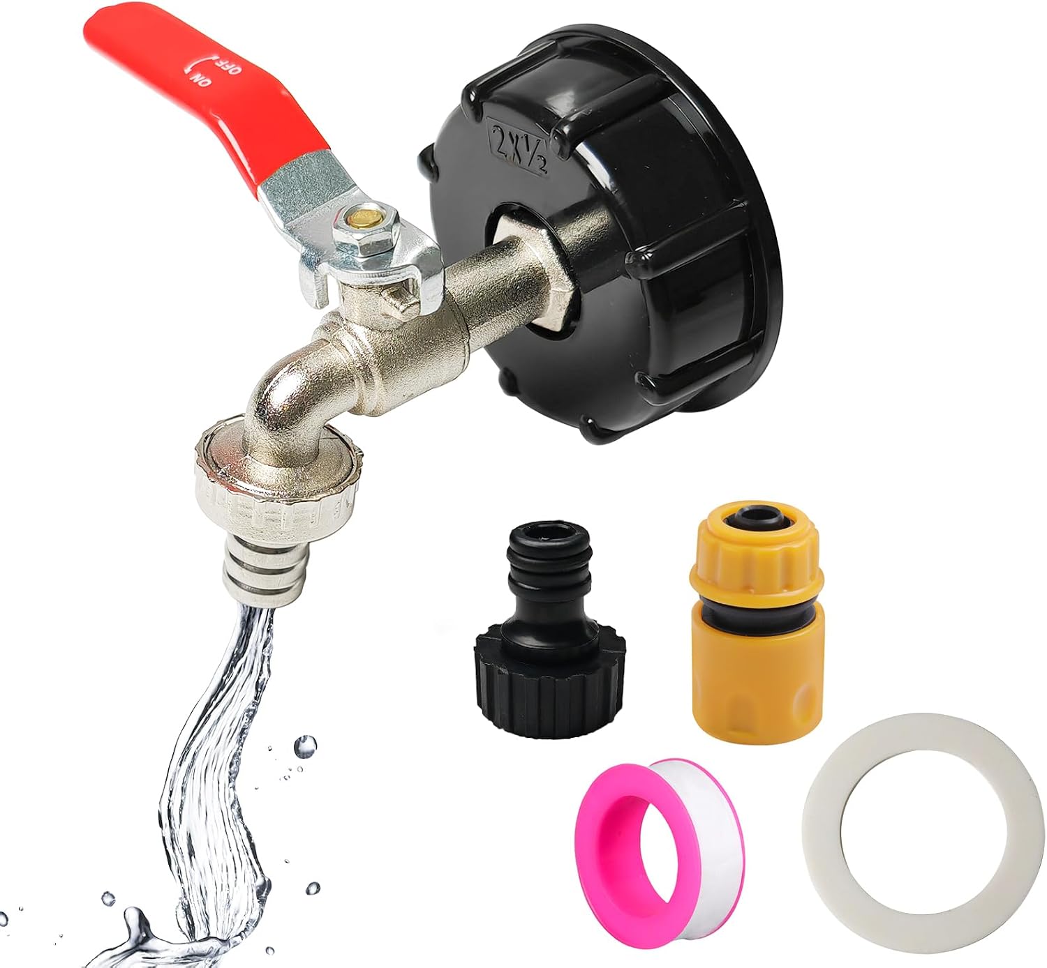 Ibc-ablassventil-set – S60x6 – Zinklegierung – 1/2-zoll-anschluss – 1000-liter-tank