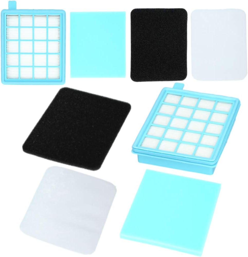 Staubsaugerfilter-set – 2er-pack – Schaumstoff Und Mikrofaser – Waschbar Und Wiederverwendbar – Für Powerpro Active Und Compact – Blau Und Weiß