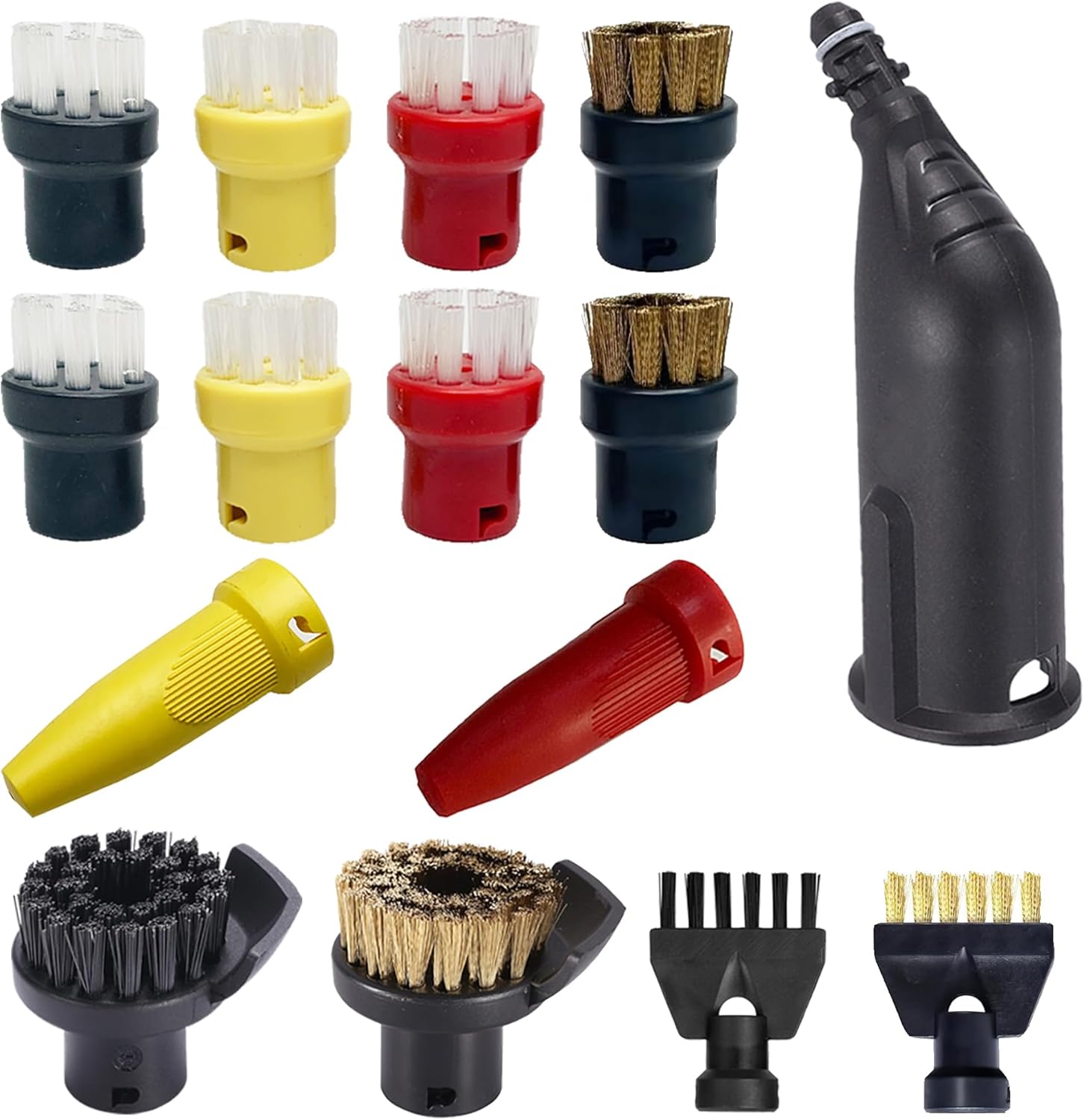 Easyfix 15-teiliges Dampfreinigungszubehör-set – Rundbürsten Und Düsen – Für Kärcher Sc1 Bis Sc5