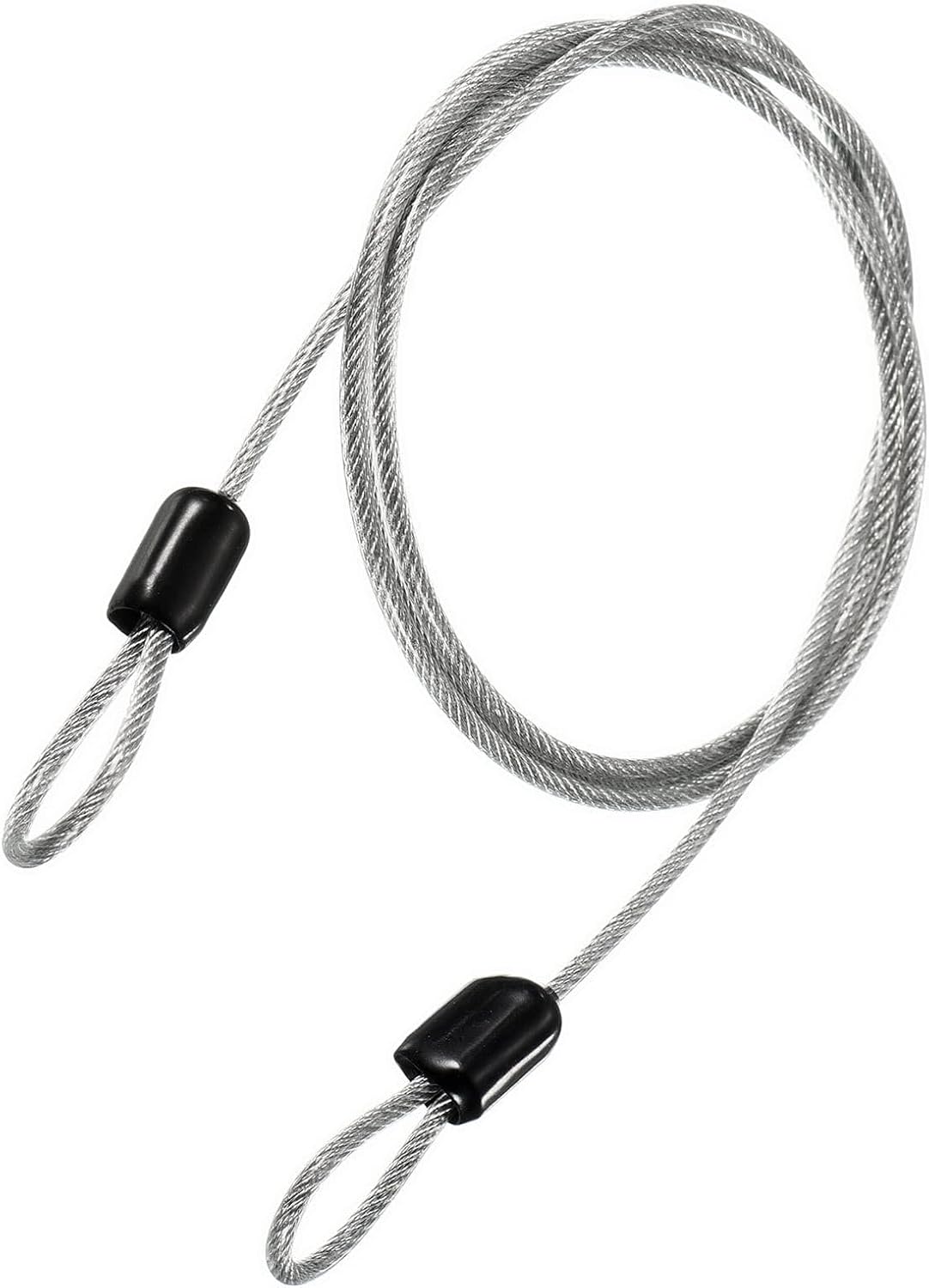 Sicherheitsseil – 1 Stück – Stahl Und Kunststoff – Flexible Doppelschlaufe – Für Fahrräder Und Gepäck – 2,5 Mm X 1 M
