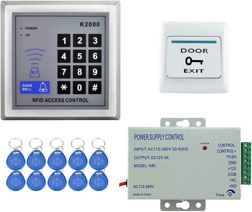 Eigenständiges Zutrittskontrollsystem – 125-khz-rfid-tastatur – 500 Benutzer – Mit 12-v-netzteil Und Ausgangstaster