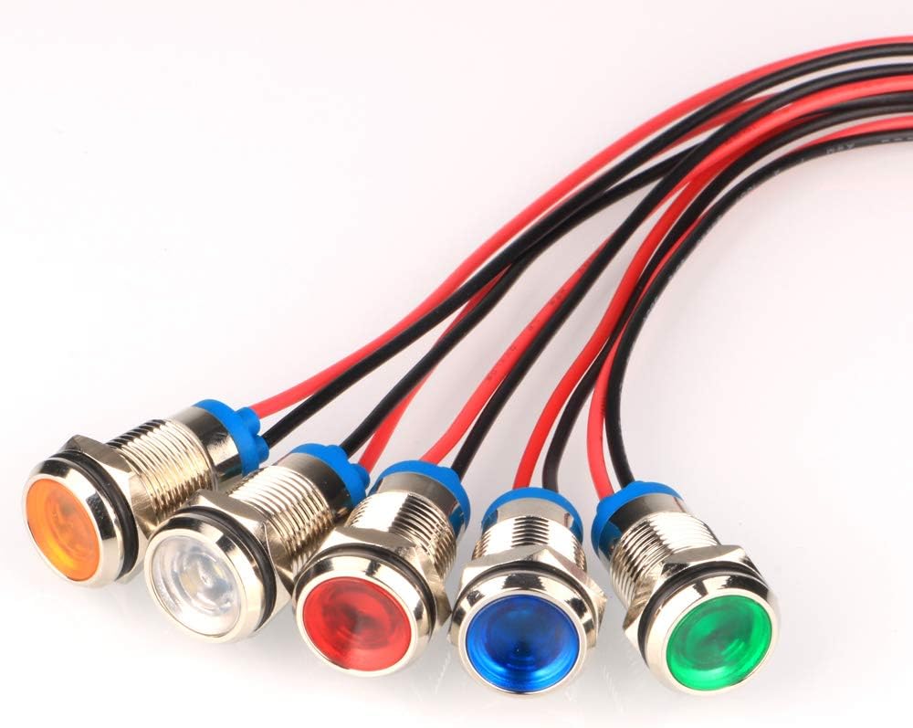 5er-set 10-mm-led-blinkerleuchten – Edelstahl – Wasserdicht 12–24 V – Signalleuchten – Auto, Lkw, Boot – Mehrfarbig