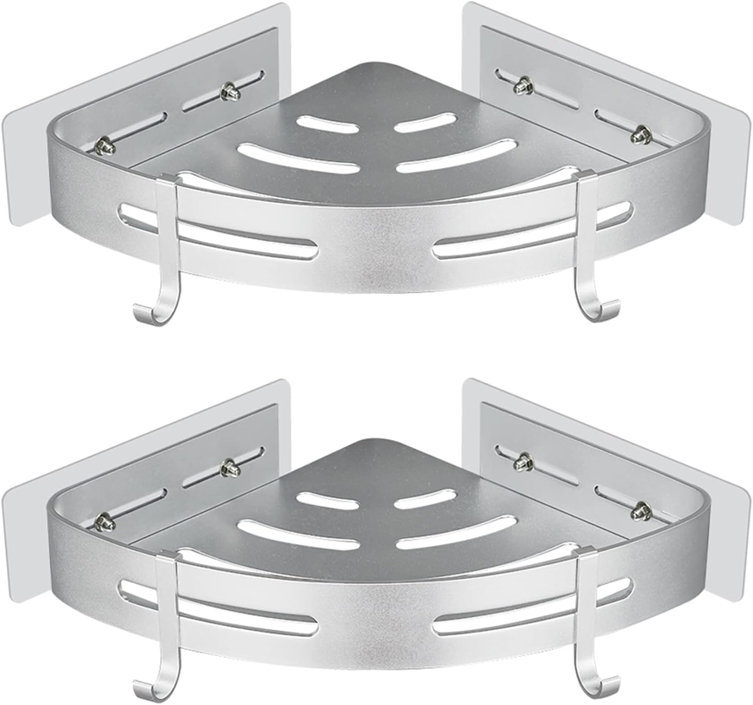 Eckduschablage – 2er-set – Aluminium – Kein Bohren Erforderlich – Badezimmeraufbewahrung – 22,5 X 22,5 Cm