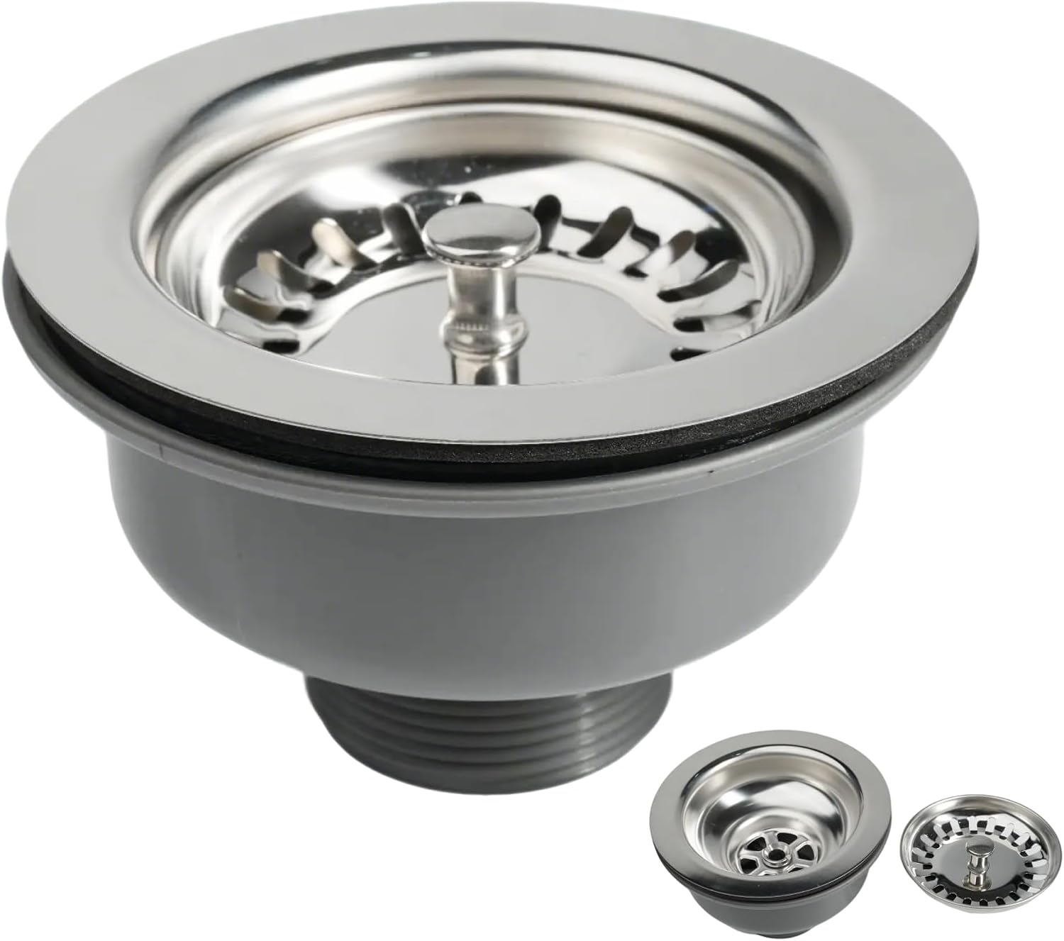 Ablaufgarnitur Aus Edelstahl, 110 Mm – 1 Stück – Edelstahl 304 Und Abs – Doppelwandige Abdichtung – Für Standard-ablaufbohrungen (uk) – Ø 110 Mm