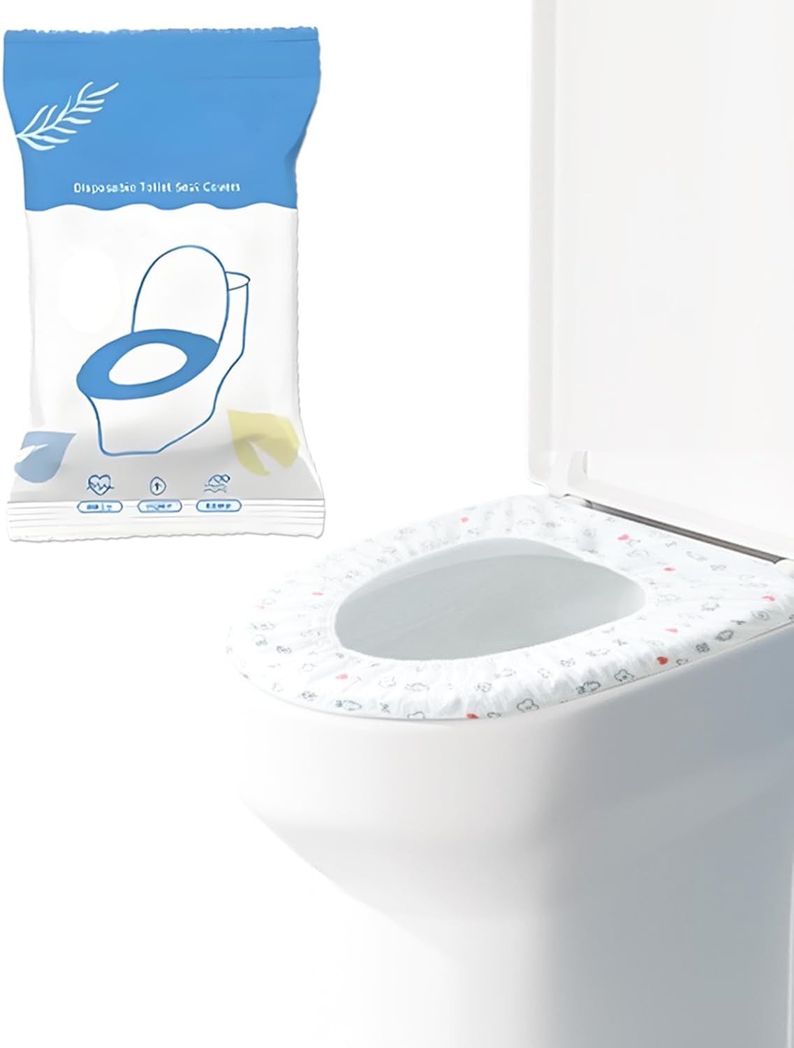 Einweg-toilettensitzbezüge – 10er-pack – Antibakterieller Kunststoff – Wasserdicht – Für Reisen, Camping, Hotel, Öffentliche Orte – 40 X 48 Cm