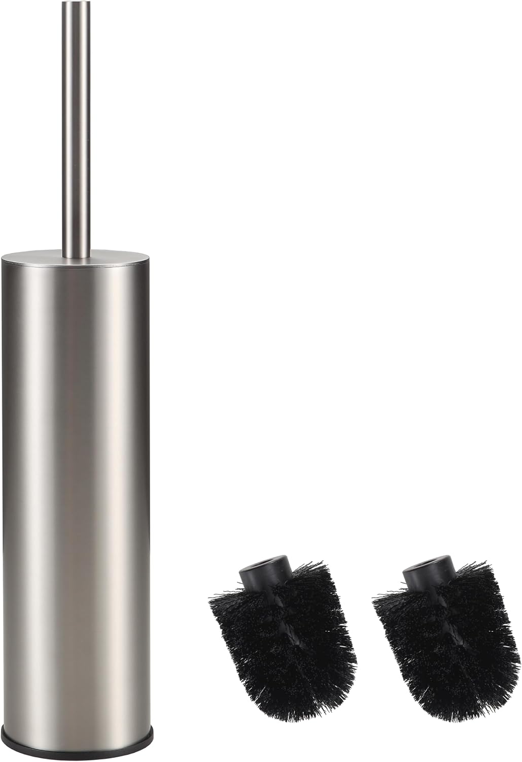 Wc-bürste – 1 Stück – Edelstahl 304 – Rundes Design Mit Ständer – Effektive Reinigung – Gebürstetes Nickel