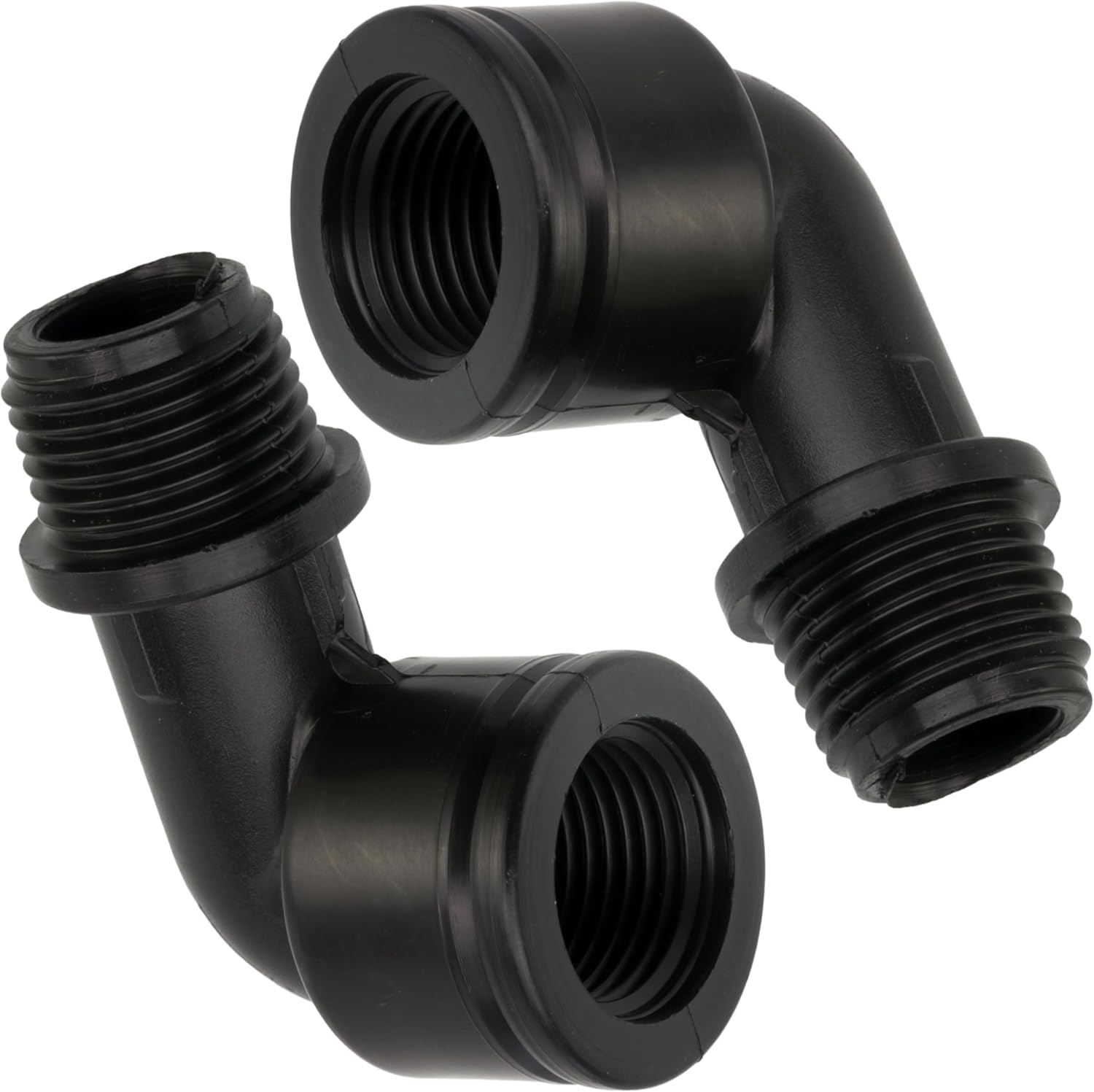 90°-winkelstück – 2er-pack – Polyethylen – 1/2"-außengewinde/innengewinde – Tropfbewässerung – Garten