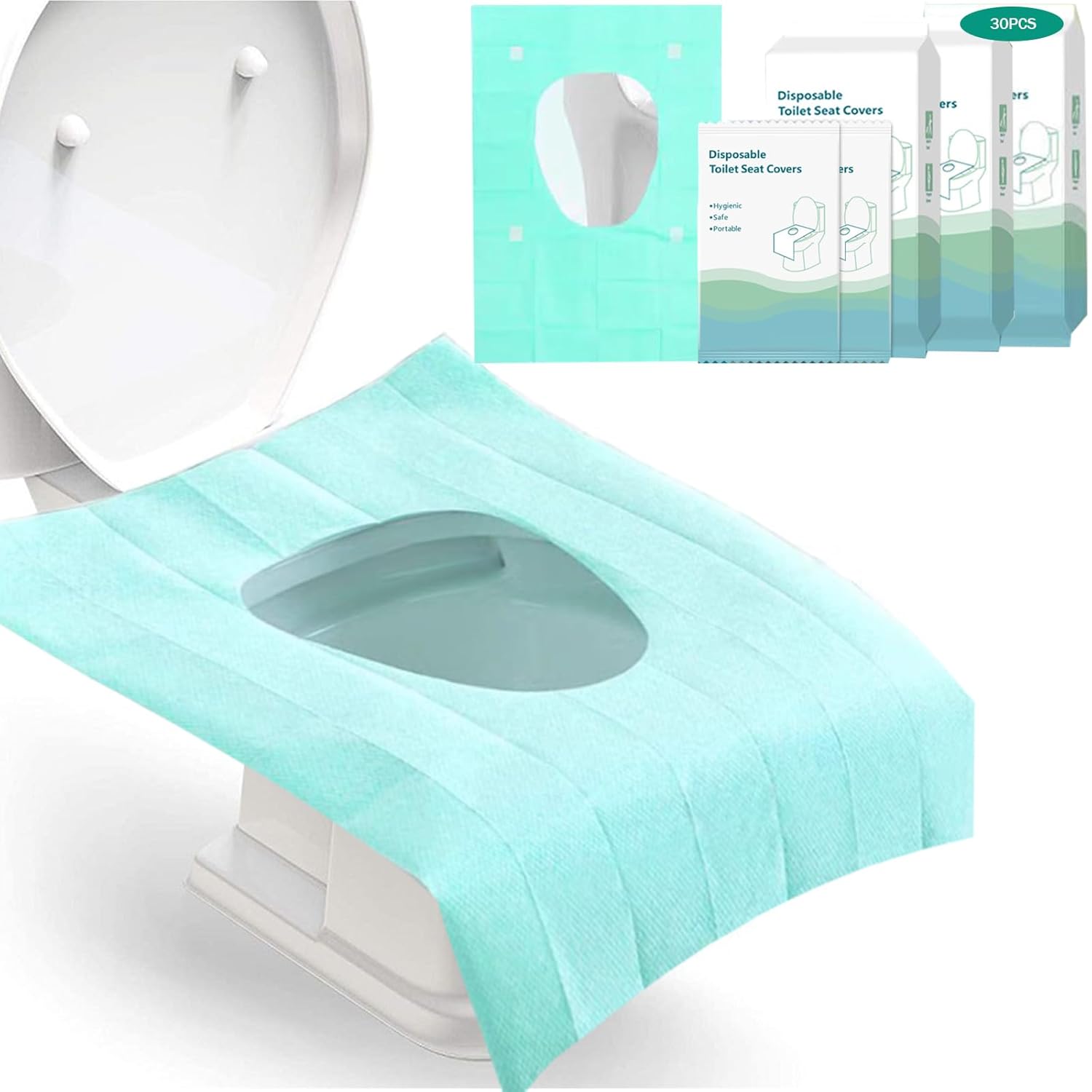 Einweg-toilettensitzbezüge – 30 Stück – Holzleim – Rutschfest – Für Reisen Und Öffentliche Toiletten – 40 X 60 Cm