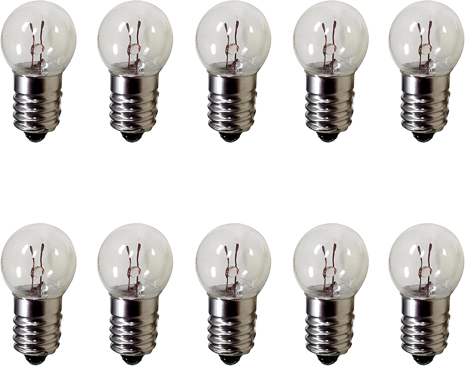E10-glühbirne – 10er-pack – 12 V, 0,3 A – Warmweiß – Miniatur-schraubfassung – Instrumentenlampe