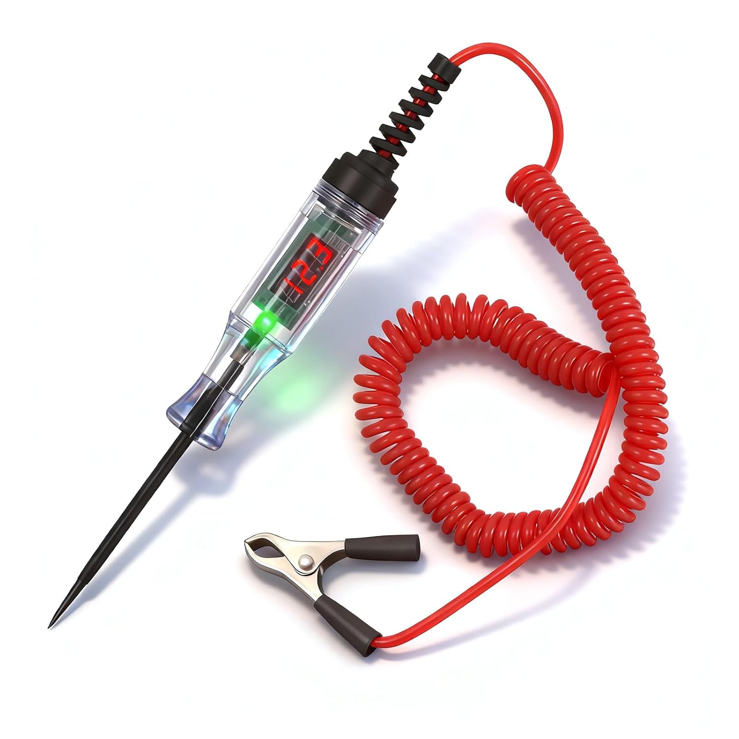 Spannungsprüfer – 1 Stück – Abs Und Stahl – 3–120 V Digital – Auto, Motorrad, Lkw – Mit Krokodilklemme