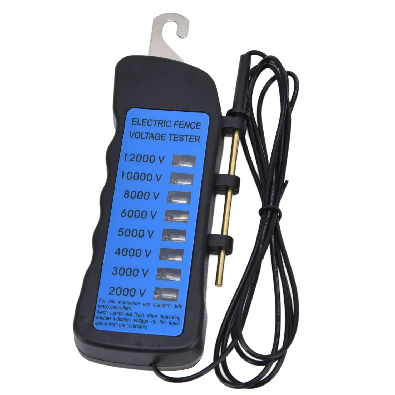 Elektrozaunprüfer – 1 Stück – Abs Und Kupfer – 8 Neon-kontrollleuchten – Für Garten Und Landwirtschaft – 2000 Bis 12000 V