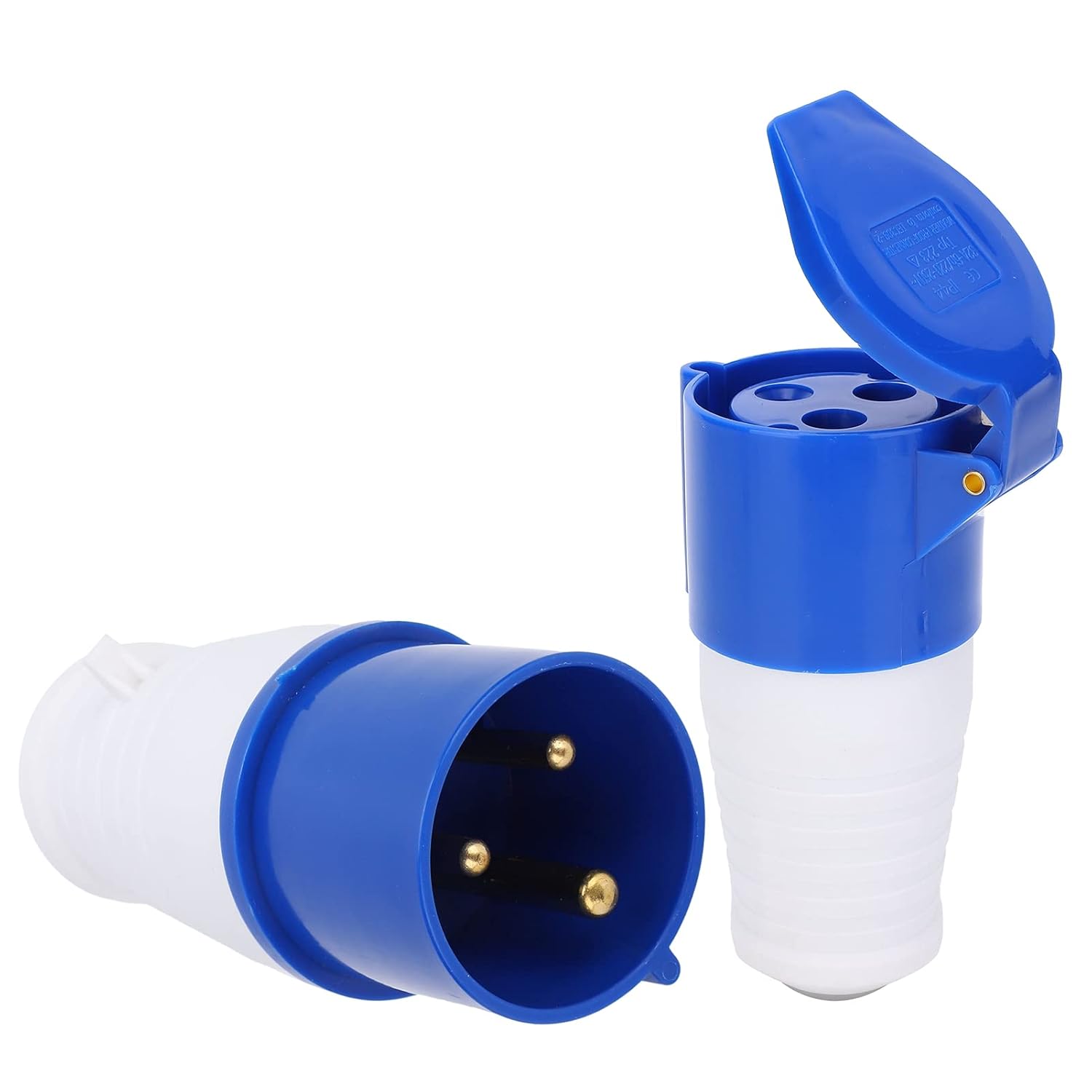 Industriesteckdose 32a – 2er-pack – Abs Und Messing – Einphasig, Ip44 Wasserdicht – Für Camping Und Baustellen – 220–250 V