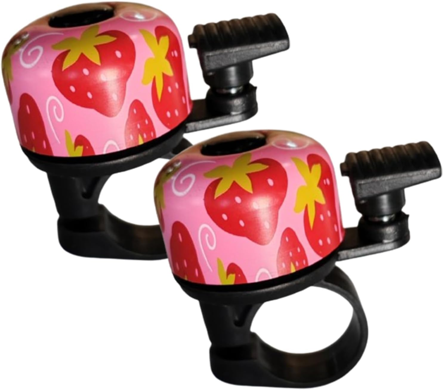 Fahrradklingel – 2er-set – Aluminium Und Abs – Klarer Klang – Für Kinder Und Erwachsene – Erdbeer-design