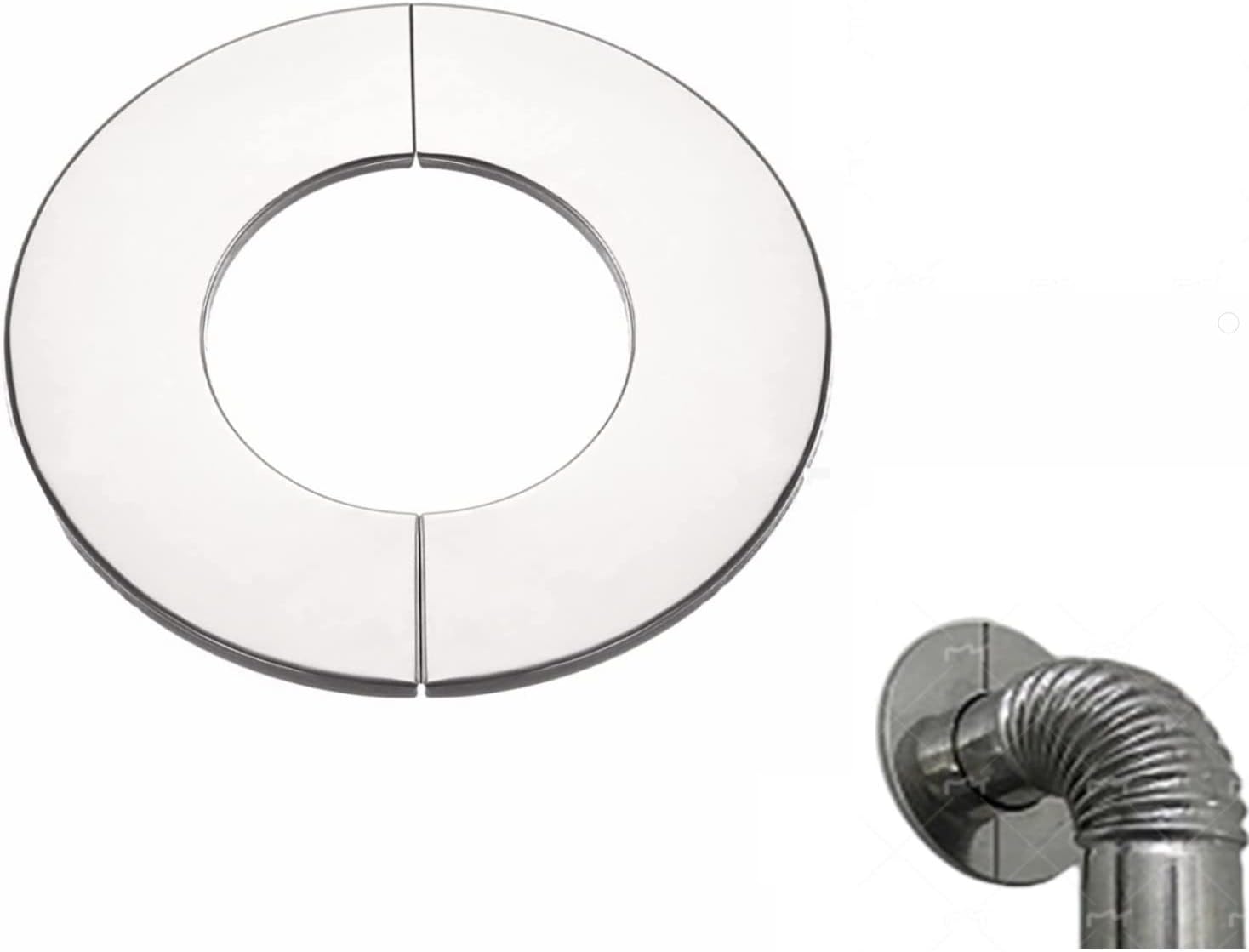 Abdeckrosette – 1 Stück – Edelstahl – Wandausführung – Für Ofenrohre – Dn 150 Mm
