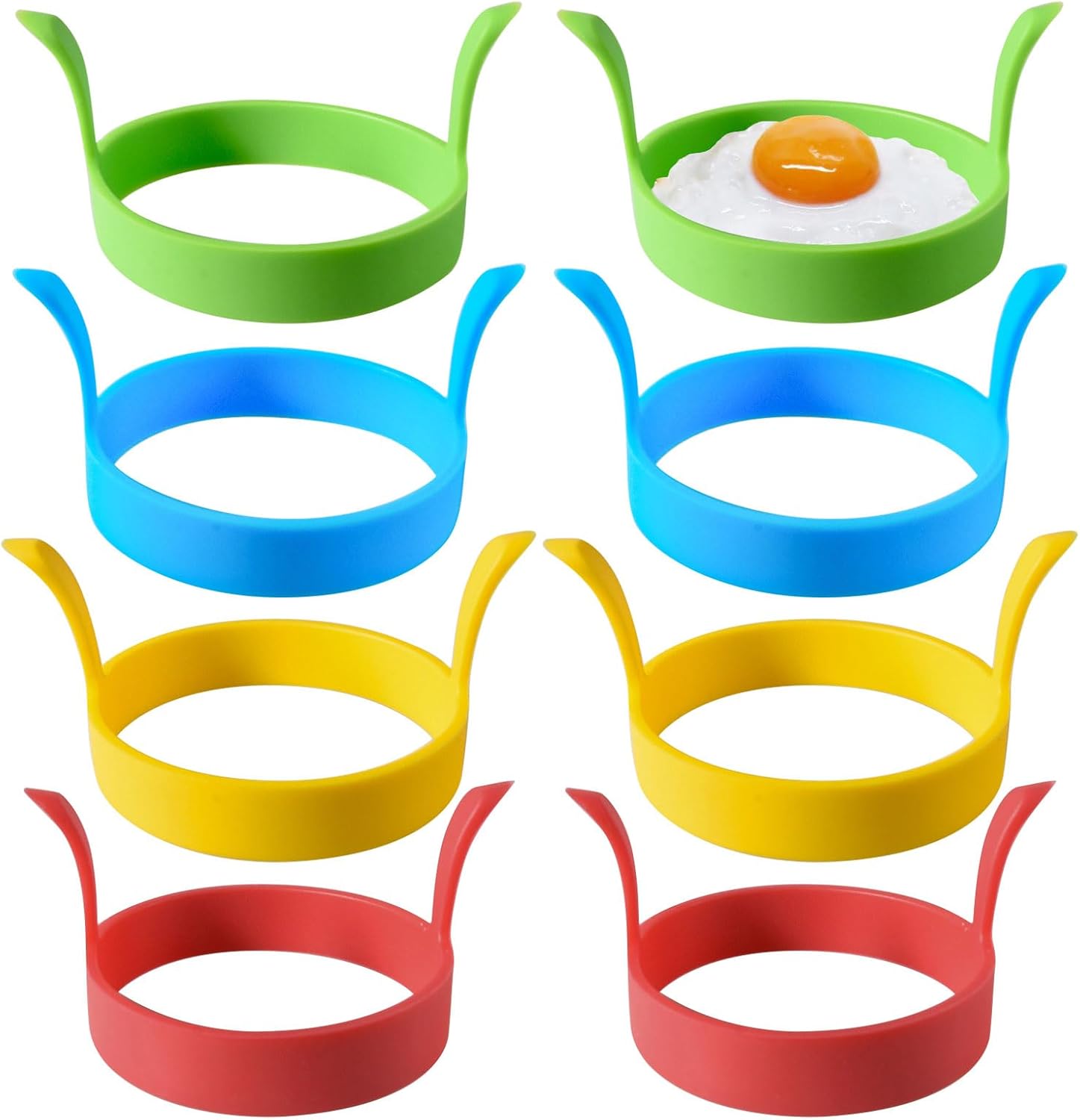 Eierform – 8 Stück – Silikon – Antihaftbeschichtung – Zum Frittieren Und Für Desserts – Mehrfarbig