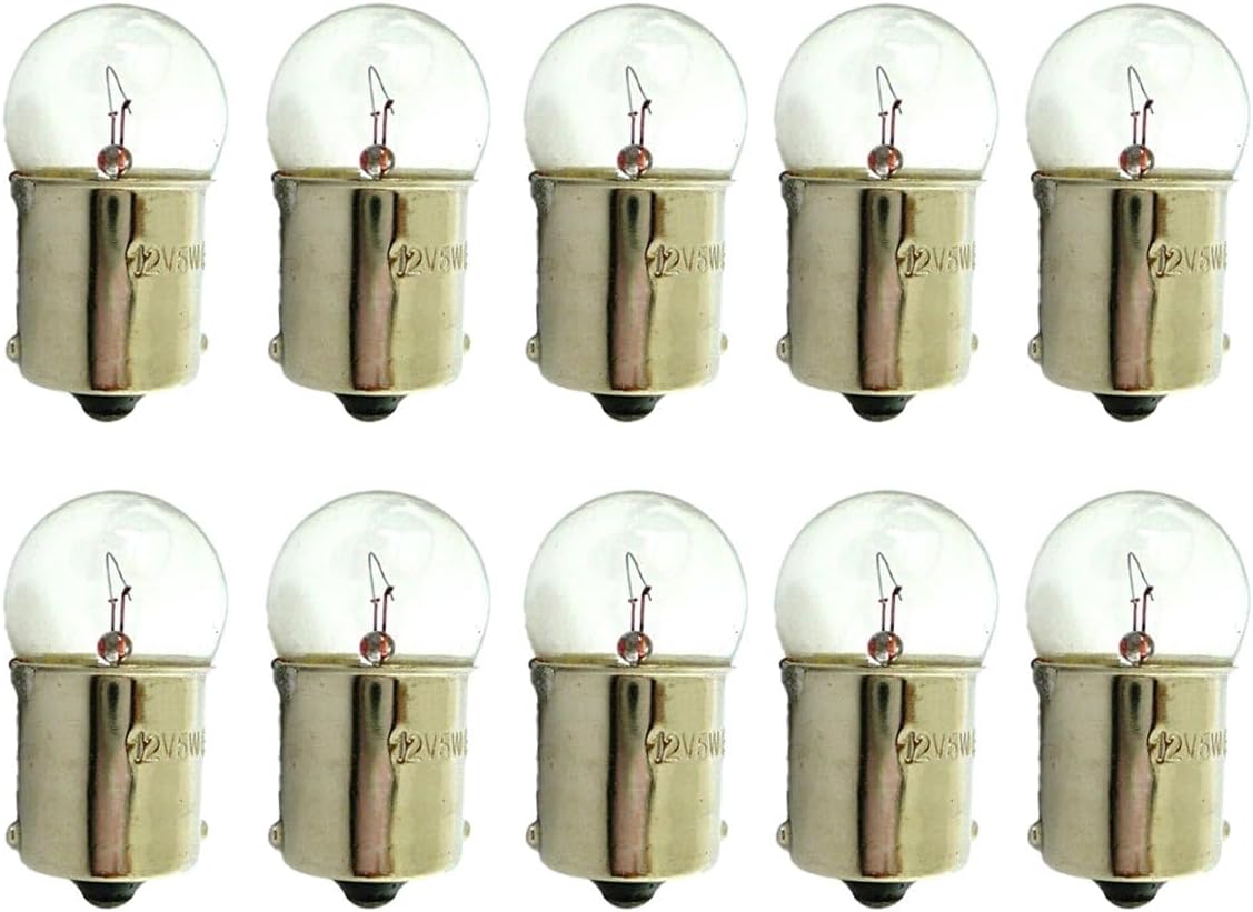 Halogenlampe – 10er-pack – G18.5 Glas Ba15s – 12 V 5 W R5w – Auto/motorrad – Weiß