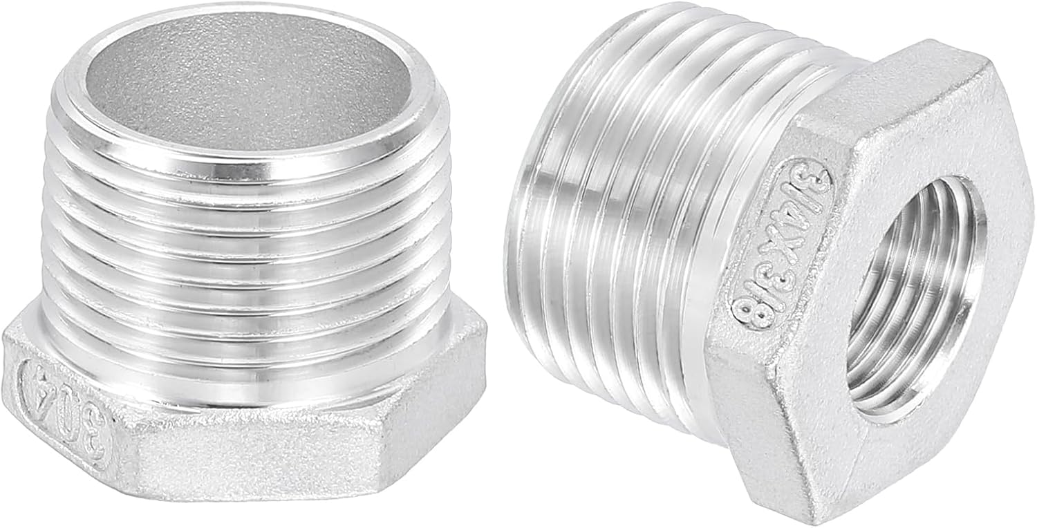 1 Stück 3/4"-außengewinde Auf 3/8"-innengewinde Npt 304 Sechskant-reduzierstück, Reduzierstück Aus Gusseisen Für Industrie-, Öl-/gas-, Wasser-, Hlk- Und Sanitärsysteme