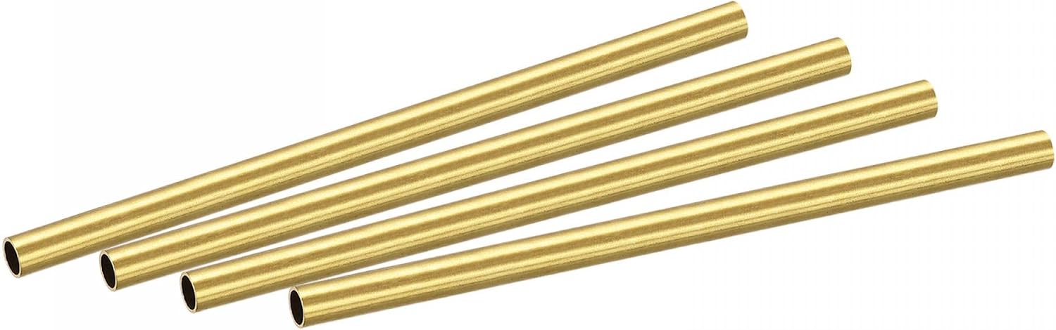 Rundes Messingrohr, 5 Mm Außendurchmesser, 0,5 Mm Wandstärke, 100 Mm Länge, 4 Stück