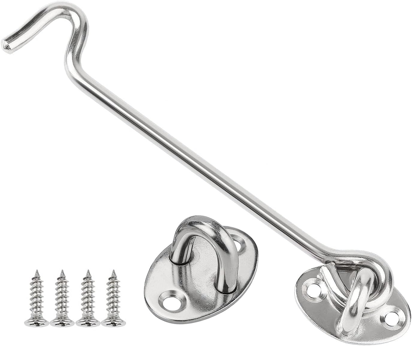 Set Mit 2 Haken- Und Ösenriegeln Für Scheunentüren, Haustüren, Türrahmen, Fenstertüren, Schlafzimmer, Badezimmer (20,3 Cm - 1 Stück)