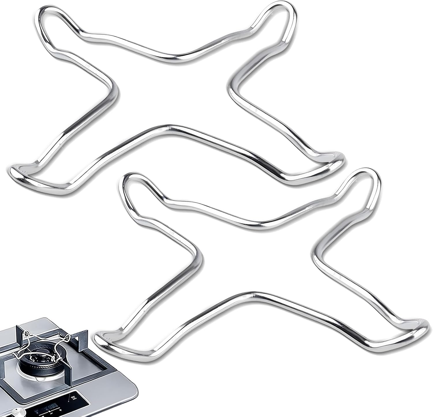 2 Universelle 10-cm-gasreduzierstücke Aus Edelstahl, Stabile Topfhalterung Für Camping Und Kochen