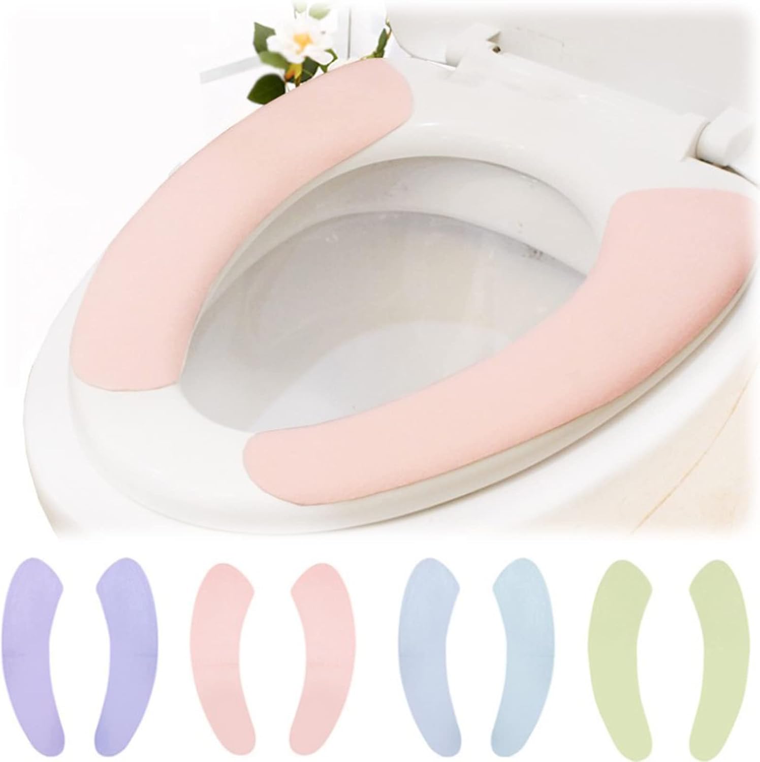 Wc-sitzbezug – 8-teilig – Weiche, Mehrfarbige Fasern – Waschbarer, Elektrostatischer Klebstoff – Warmer Komfort Für Die Ganze Familie – 37,5 X 8 Cm