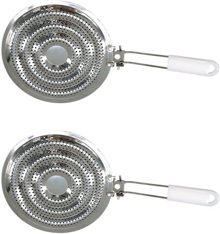 Set Mit 2 Edelstahl-wärmeverteilern (20,5 Cm) Für Gasherde, Gleichmäßige Wärmeverteilung, Schützt Das Kochgeschirr, Ideal Zum Köcheln
