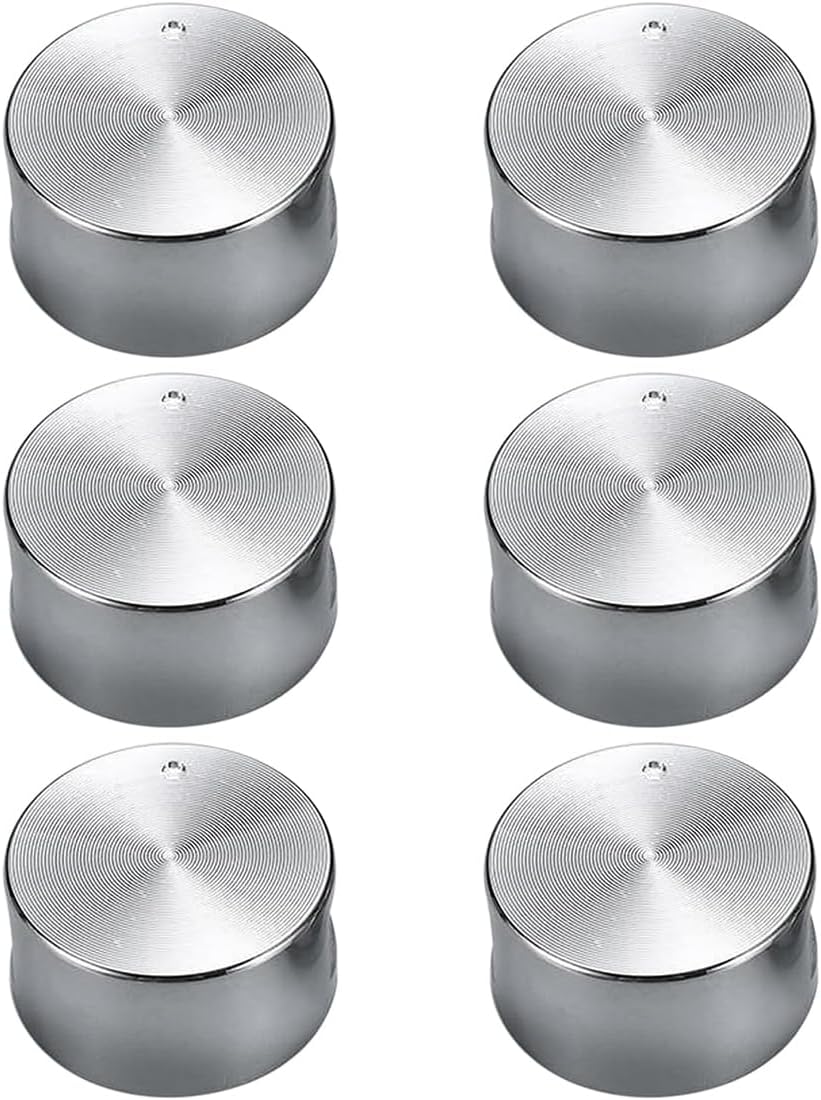 6 Metall-bedienknöpfe (6 Mm) Für Gasherd Und Backofen, Robuste Universalgriffe Aus Zinklegierung, Einfacher Austausch Für Haushaltskochfelder