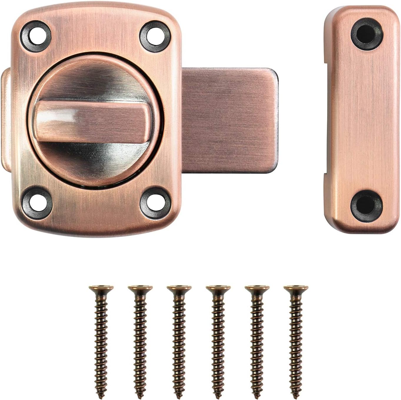 Qwork® Drehriegel Für Türen, Türriegel, Innentürschloss, Riegel Für Badezimmer-, Schlafzimmer- Und Wc-türen, Rotbronze