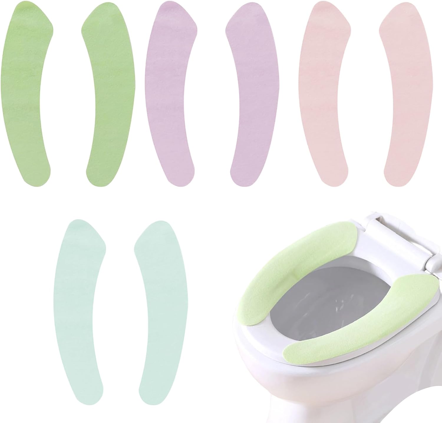 Wc-sitzbezug – 4-teilig – Weicher Kristallvelours – Selbstklebend Und Waschbar – Für Zuhause Und Unterwegs – 38 X 11 Cm, Mehrfarbig