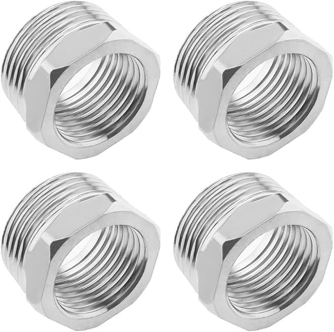 G3/4 Außengewinde Auf G1/2 Innengewinde Reduzierstück-set Aus Edelstahl, 4-teilig, Sechskant-reduzierstücke, 1,9 Cm Auf 1,27 Cm, Für Heizung, Wasser, Gas Und Hausinstallationen
