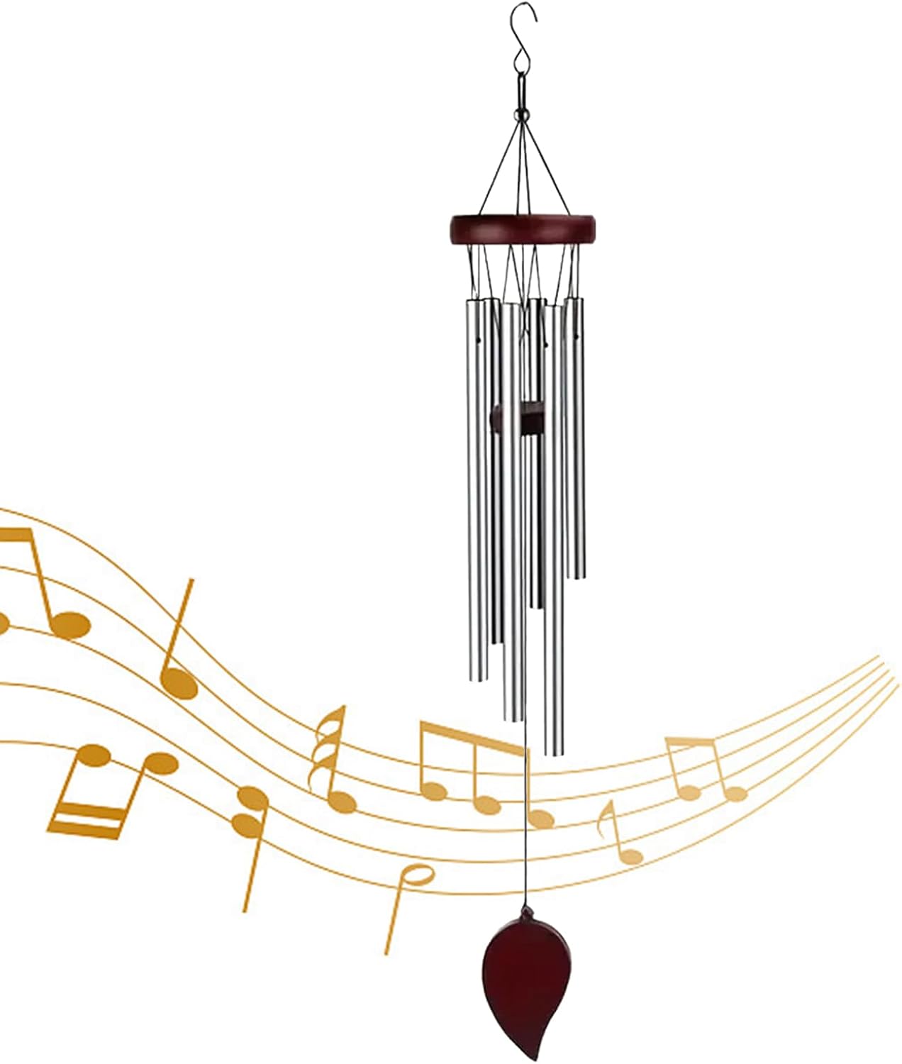 70 Cm Windspiele Für Draußen Hängend, Windspiele Für Draußen, Alu-röhren Windspiel, Chimes Metall Wind,windspiel Metall, Hof, Terrasse Und Heimdekoration, Rot,butyeak