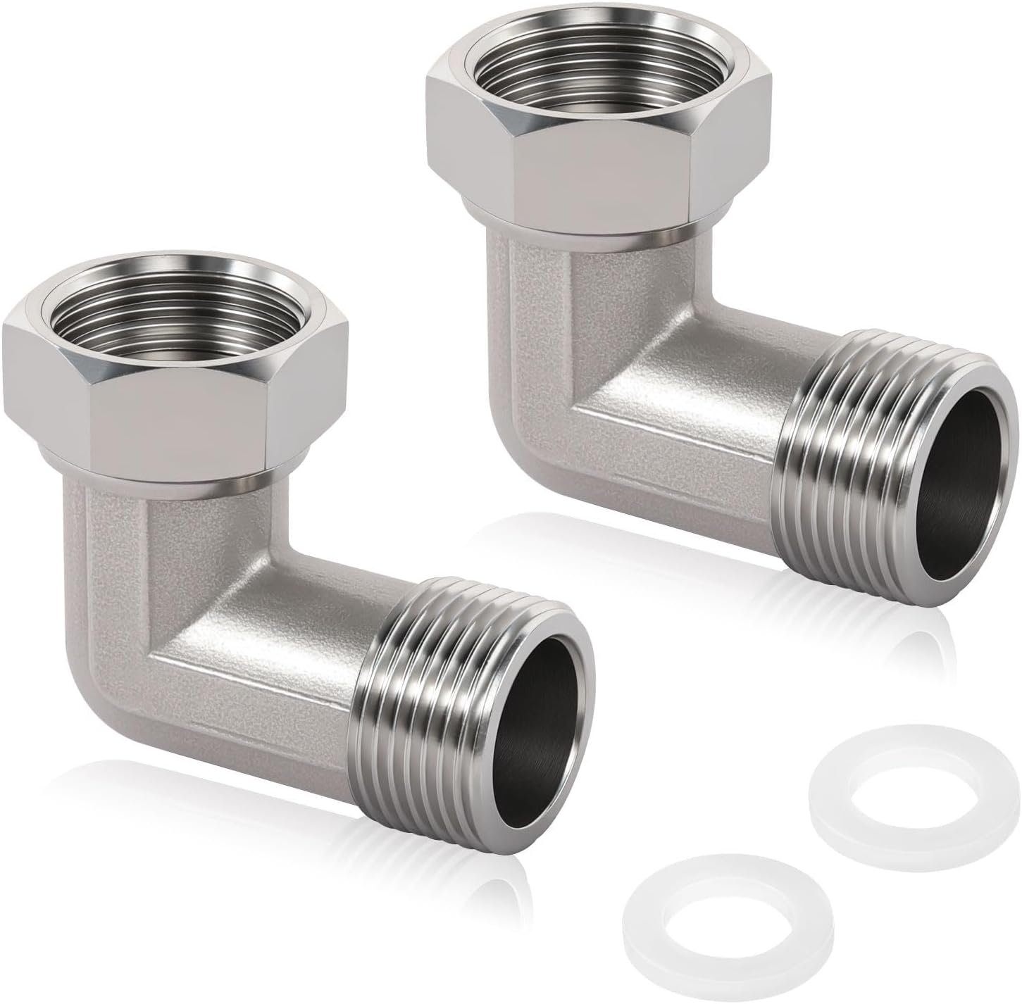 Set Aus 2 3/4"-90°-winkel-drehverschraubungen Aus Edelstahl 304, 3/4"-außengewinde X 3/4"-innengewinde, Dn20 90°-verschraubung Für Wasserinstallationen Und Duscharme