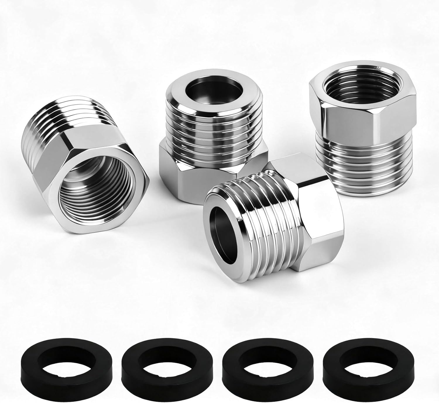 4 Stück Reduzierstück 3/8" Außengewinde Auf 1/2" Innengewinde, 1/2" Innengewinde Auf 3/8" Außengewinde Bsp Edelstahl-gewindeadapter, Reduziernippel Für Rohrverbindungen