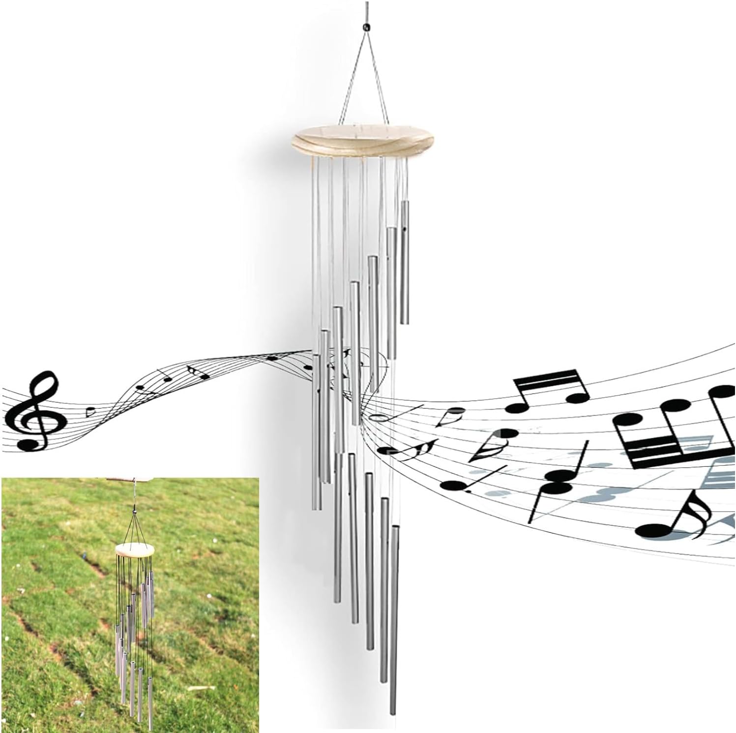 Garten-windspiel, Aluminium-windspiel Für Den Außenbereich, Dekorative Gartenglocken, Holz-windspiel, Gedenk-windspiel Für Garten Oder Veranda