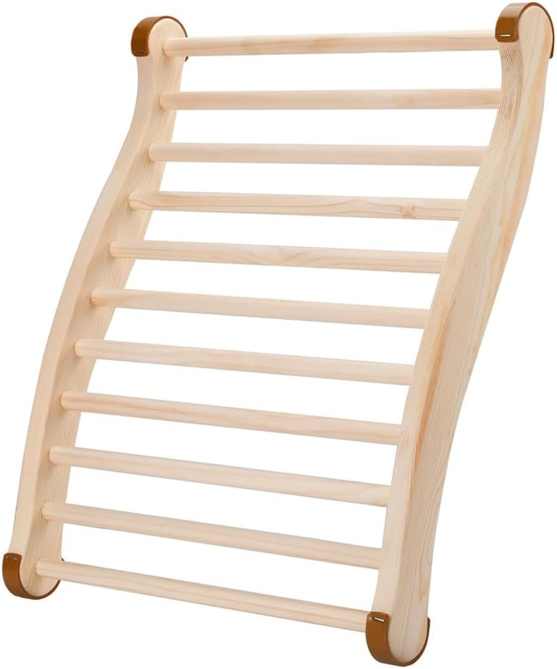 Sauna-rückenlehne Aus Holz – 1 Stück – Kiefernholz Natur – Ergonomische S-form – Entspannung Und Massage – 50 X 40 Cm