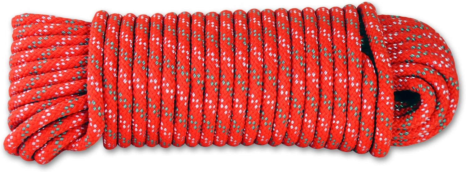 Geflochtenes Seil – 15 M – Polypropylen Und Polyamid – 6 Mm – 450 Kg – Garten Und Freizeit – Orange