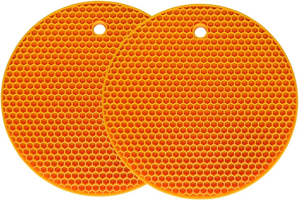 Silikon-untersetzer – 2er-set – Lebensmittelecht – Hitzebeständig Und Kältebeständig – Für Küche Und Tisch – Orange, 18 Cm