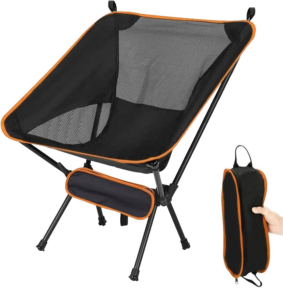 Klappbarer Campingstuhl – 1 Stück – 600d Oxford-gewebe – Belastbarkeit Bis 150 Kg – Garten, Angeln, Wandern – Orange
