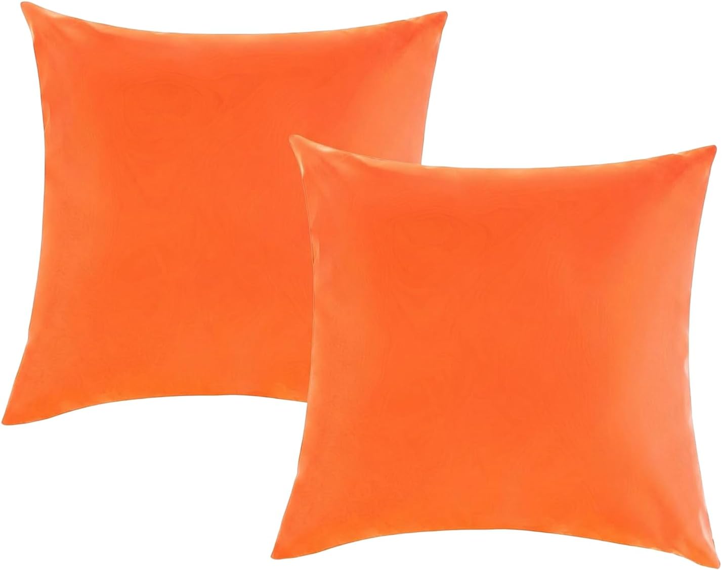 Quadratische Kissenbezüge – 2er-set – Wasserdichtes Polyester – Uv- Und Wasserabweisend – Für Terrasse, Garten Und Wohnzimmer – 45,7 X 45,7 Cm, Orange