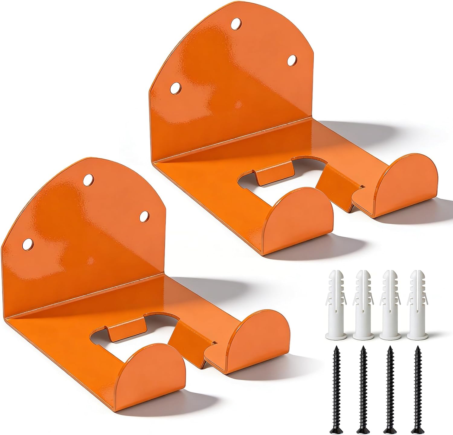2-teilige Wandhalterung Für Freischneider, Werkzeughalter Aus Metall Zur Wandmontage Mit Schrauben, Trimmerhalter Für Garage Und Garten, Gartenwerkzeug-organizer, Schwerlasthaken (orange)