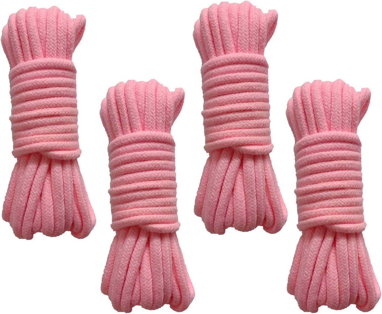 Baumwollseil – 4er-pack – 8 Mm X 10 M – Stark Geflochten – Camping, Garten, Heimwerken – Rosa
